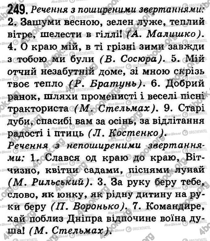 ГДЗ Українська мова 8 клас сторінка 249